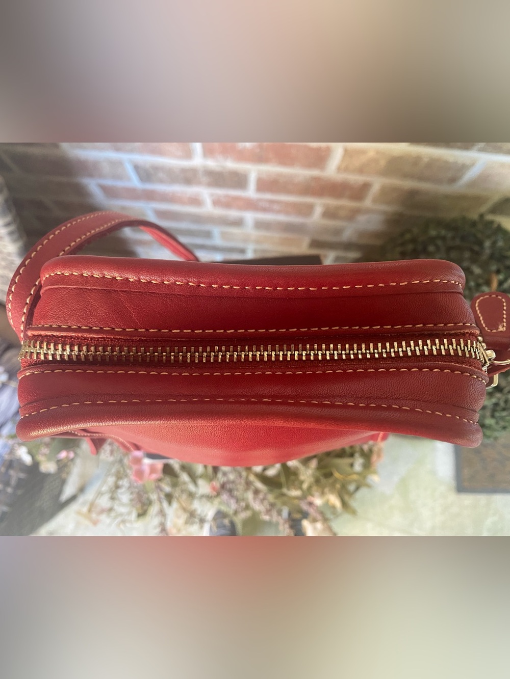 Coach Vintage Bellini Zip 9139 Red Leather Crossbody Bag Made In USA 1999 - Picture 9 of 10